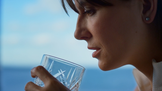 Woman holding a glass